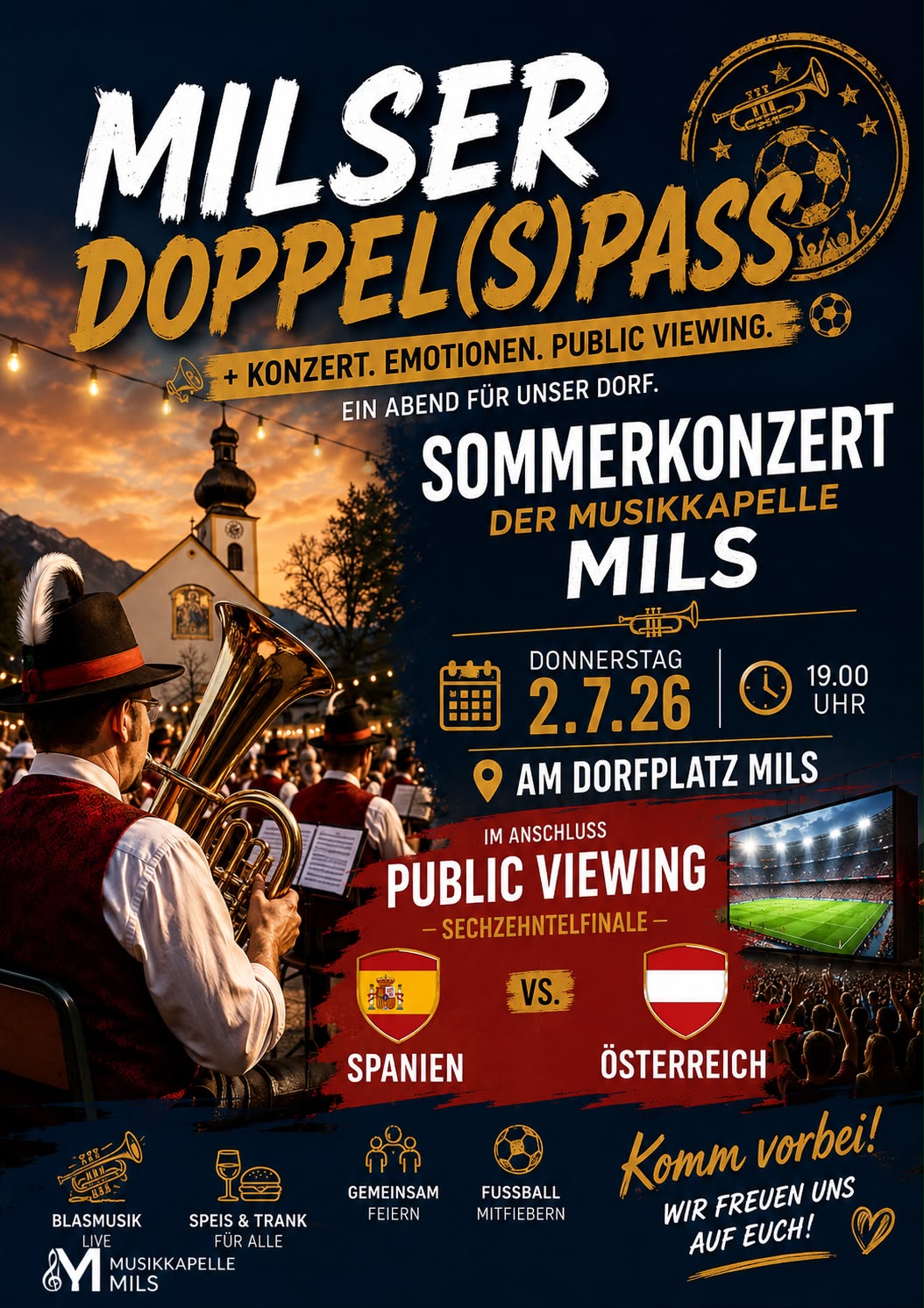 Plakat des Frühjahrskonzerts der Musikkapelle Mils