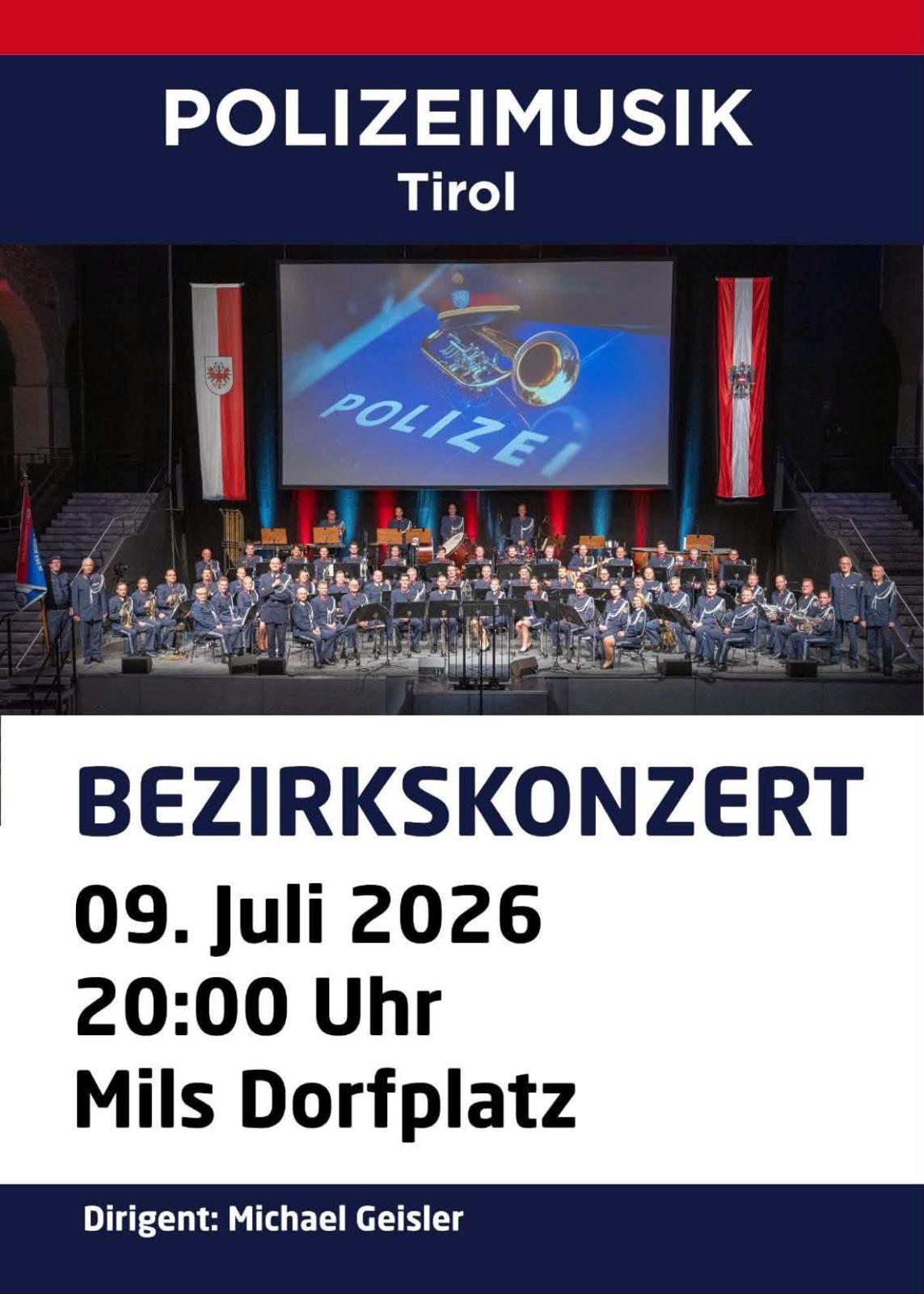 Plakat des Frühjahrskonzerts der Musikkapelle Mils